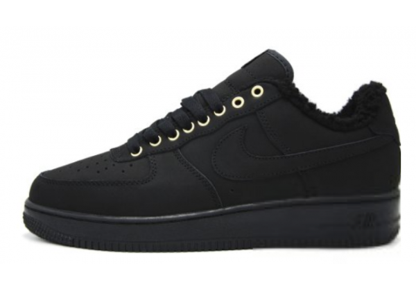 Зимние Nike Air Force 1 Low моно черные