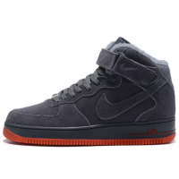 Зимние Nike Air Force 1 Mid серые