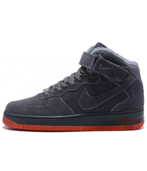 Зимние Nike Air Force 1 Mid серые