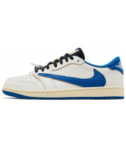 Кроссовки Travis Scott x Fragment Air Jordan 1 Low Sail Military