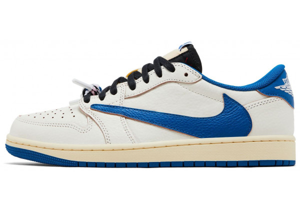 Кроссовки Travis Scott x Fragment Air Jordan 1 Low Sail Military