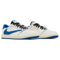Кроссовки Travis Scott x Fragment Air Jordan 1 Low Sail Military