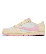Кроссовки Travis Scott x Air Jordan 1 Retro Low OG Muslin Pink