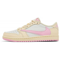 Кроссовки Travis Scott x Air Jordan 1 Retro Low OG Muslin Pink