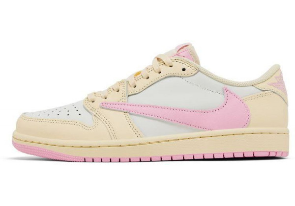 Кроссовки Travis Scott x Air Jordan 1 Retro Low OG Muslin Pink