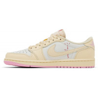Кроссовки Travis Scott x Air Jordan 1 Retro Low OG Muslin Pink