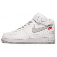 Nike Air Force 1 Mid x Supreme x The North Face White Grey