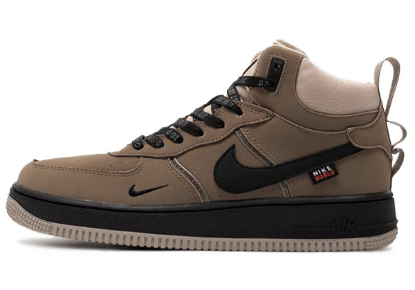 Nike Air Force 1 Mid Light Brown Black