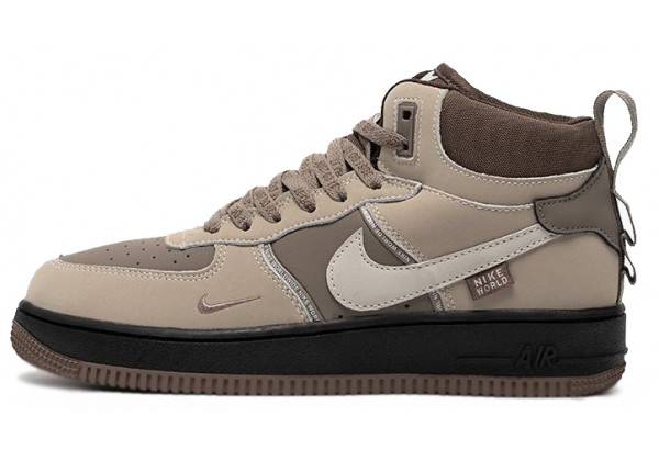 Nike Air Force 1 Mid Beige Brown Black