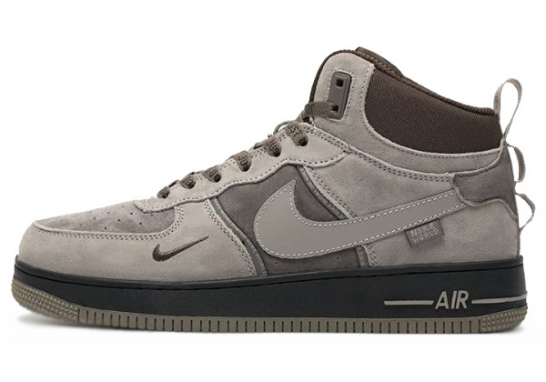 Nike Air Force 1 Mid Grey Brown Black