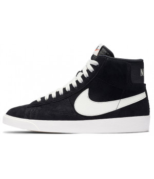 Nike Blazer 77 Mid Black White с мехом