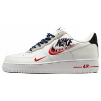 Кроссовки Nike Air Force 1 Low Script Swoosh White белые с логотипом