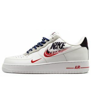 Кроссовки Nike Air Force 1 Low Script Swoosh White белые с логотипом