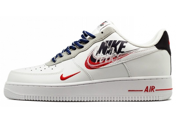 Кроссовки Nike Air Force 1 Low Script Swoosh White белые с логотипом