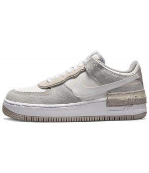 Кроссовки Nike Air Force 1 Shadow бежево-белые с серым