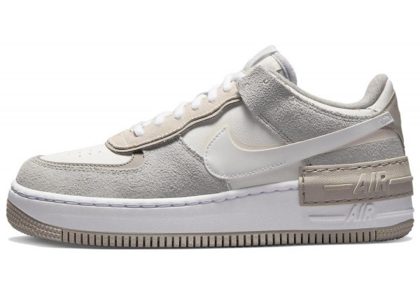 Кроссовки Nike Air Force 1 Shadow бежево-белые с серым