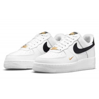 Nike Air Force 1 Low 07 Essential White Black Gold Mini Swoosh