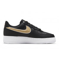 Кроссовки Nike Air Force 1 черные с золотым