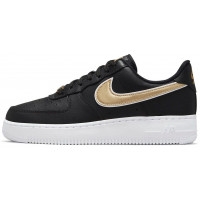 Кроссовки Nike Air Force 1 черные с золотым