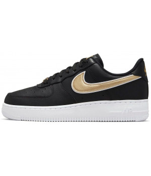 Кроссовки Nike Air Force 1 черные с золотым