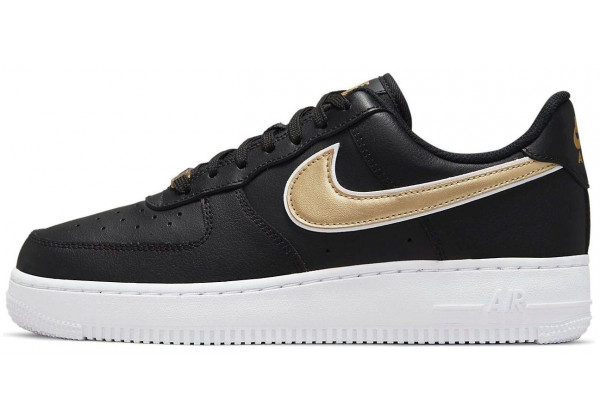 Кроссовки Nike Air Force 1 черные с золотым