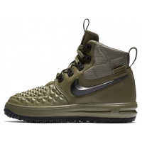 Nike Lunar Force 1 Duckboot Green Black с мехом