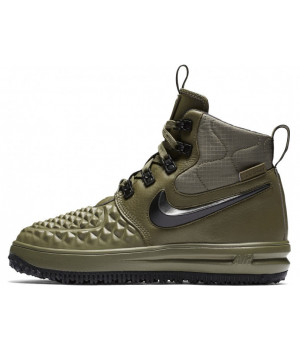 Nike Lunar Force 1 Duckboot Green Black с мехом