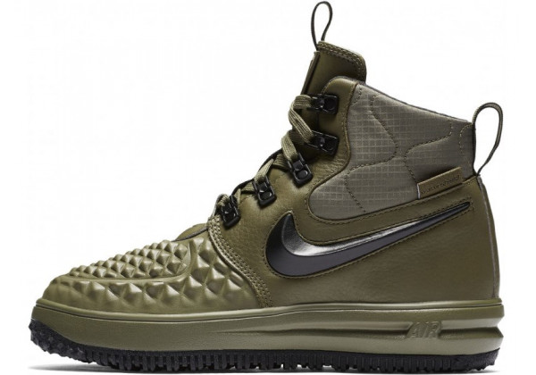 Nike Lunar Force 1 Duckboot Green Black с мехом