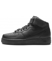 Nike Air Force 1 Mid ’07 Triple Black с мехом