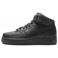 Nike Air Force 1 Mid ’07 Triple Black с мехом