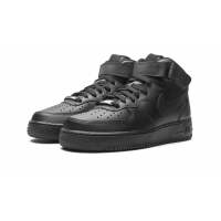 Nike Air Force 1 Mid ’07 Triple Black с мехом