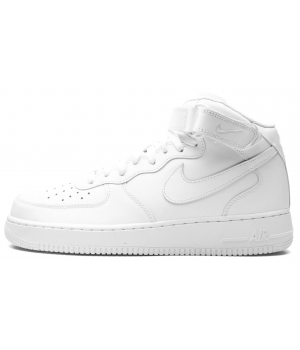 Nike Air Force 1 Mid ’07 Triple White с мехом