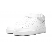 Nike Air Force 1 Mid ’07 Triple White с мехом