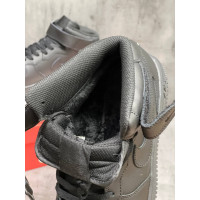 Nike Air Force 1 Mid ’07 Triple Black с мехом