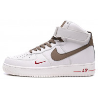 Nike Air Force 1 Mid ’07 LV8 High White Grey с мехом