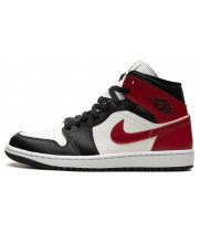 Nike Air Jordan 1 Mid Black Red Toe