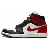 Nike Air Jordan 1 Mid Black Red Toe