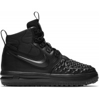 Nike Lunar Force 1 Duckboot Triple Black с мехом