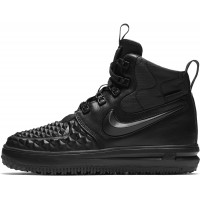 Nike Lunar Force 1 Duckboot Triple Black с мехом