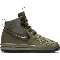 Nike Lunar Force 1 Duckboot Green Black с мехом