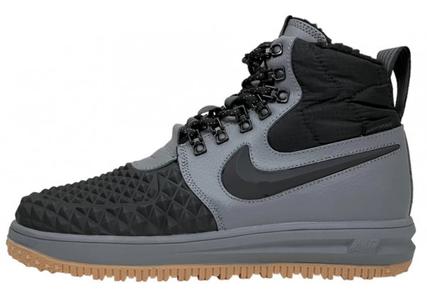 Nike Lunar Force 1 Duckboot Grey с мехом