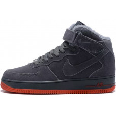 Кроссовки Nike Air Force 1 High замшевые серые