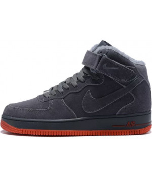 Кроссовки Nike Air Force 1 High замшевые серые