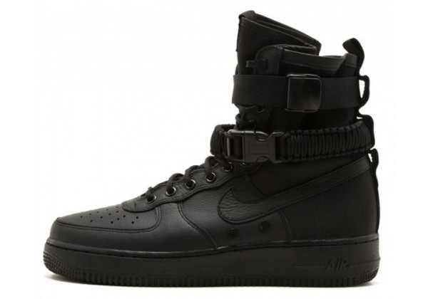 Кроссовки Nike Air Force 1 SF Mid Triple Black черные