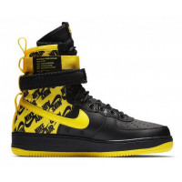 Nike кроссовки Air Force High SF AF1 Black Yellow