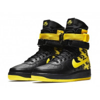 Nike кроссовки Air Force High SF AF1 Black Yellow