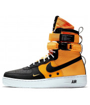 Зимние кроссовки Nike Air Force 1 SF AF1 High черные с оранжевым