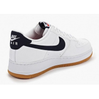 Кроссовки мужские Найк Air Force 1 Low ’07 White Obsidian-University Red