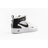 Кроссовки Nike Air Force 1 Mid 07 LV8 White Black белые с черным