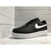 Кроссовки Nike Air Force кожаные черные с белым